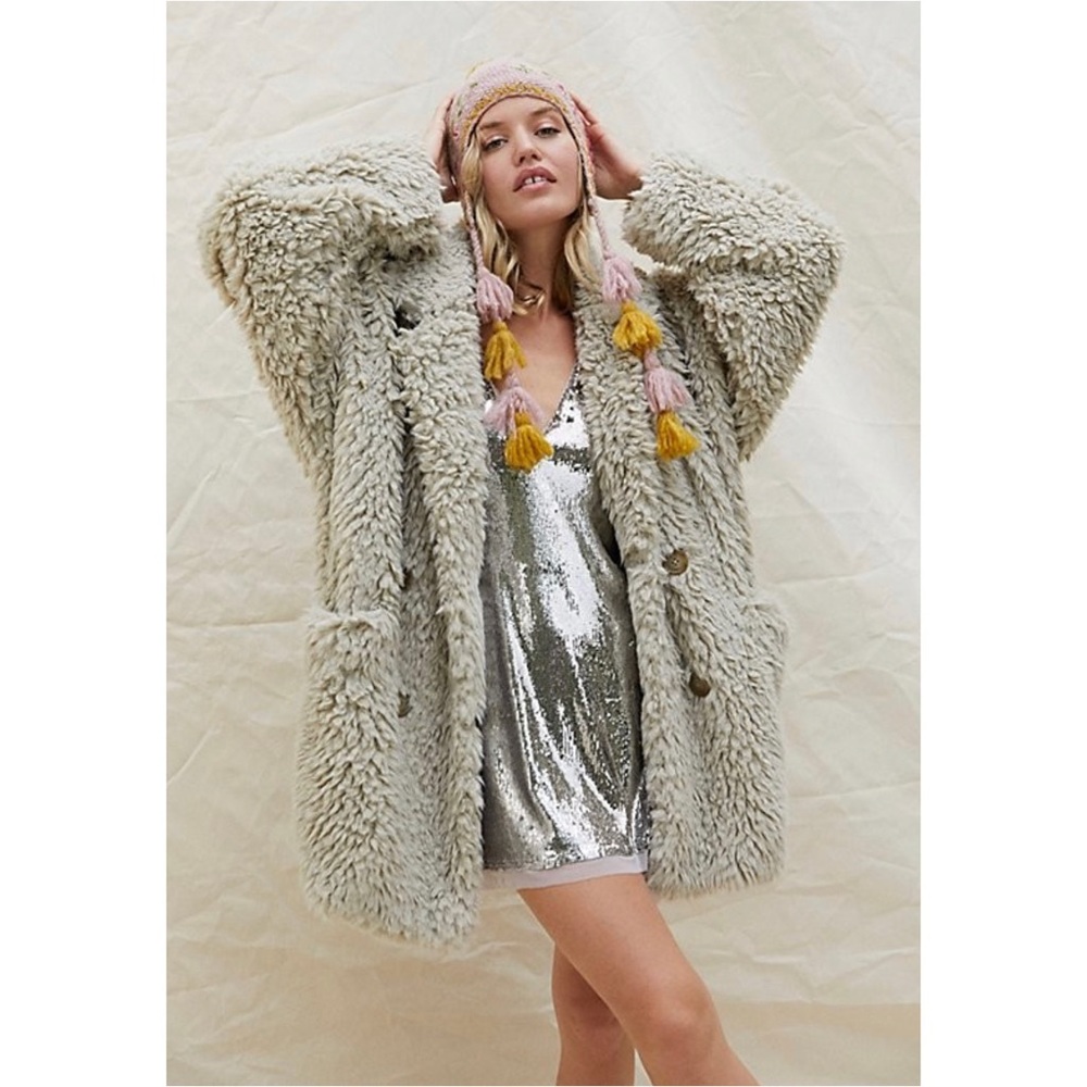 NWT Free people Honeypie Teddy Jacket xs